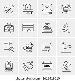 Business Icon Set. 16 Universal Icons Vector. Creative Beauitful Icon Illustration to use in Print and Web Related project.