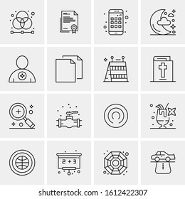 Business Icon Set. 16 Universal Icons Vector. Creative Beauitful Icon Illustration to use in Print and Web Related project.