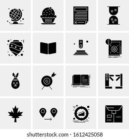 Business Icon Set. 16 Universal Icons Vector. Creative Beauitful Icon Illustration to use in Print and Web Related project.