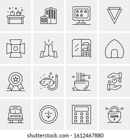 Business Icon Set. 16 Universal Icons Vector. Creative Beauitful Icon Illustration to use in Print and Web Related project.
