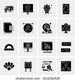 Business Icon Set. 16 Universal Icons Vector. Creative Beauitful Icon Illustration to use in Print and Web Related project.