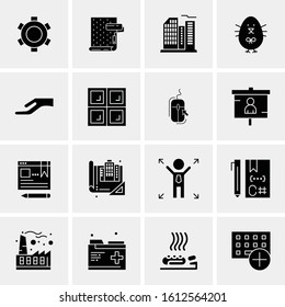 Business Icon Set. 16 Universal Icons Vector. Creative Beauitful Icon Illustration to use in Print and Web Related project.
