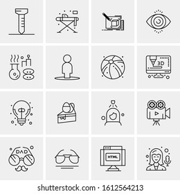 Business Icon Set. 16 Universal Icons Vector. Creative Beauitful Icon Illustration to use in Print and Web Related project.