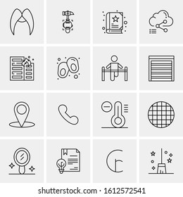 Business Icon Set. 16 Universal Icons Vector. Creative Beauitful Icon Illustration to use in Print and Web Related project.