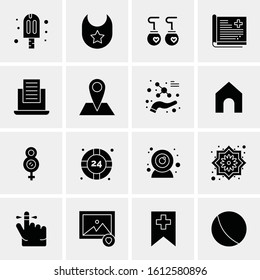 Business Icon Set. 16 Universal Icons Vector. Creative Beauitful Icon Illustration to use in Print and Web Related project.