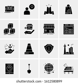 Business Icon Set. 16 Universal Icons Vector. Creative Beauitful Icon Illustration to use in Print and Web Related project.