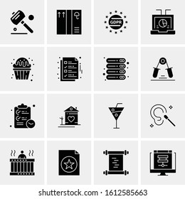 Business Icon Set. 16 Universal Icons Vector. Creative Beauitful Icon Illustration to use in Print and Web Related project.