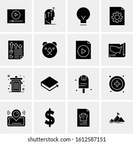 Business Icon Set. 16 Universal Icons Vector. Creative Beauitful Icon Illustration to use in Print and Web Related project.