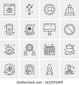 Business Icon Set. 16 Universal Icons Vector. Creative Beauitful Icon Illustration to use in Print and Web Related project.