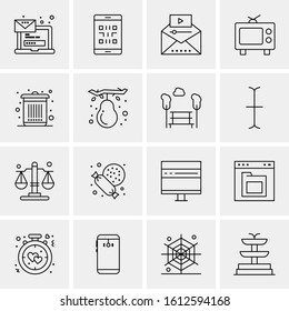 Business Icon Set. 16 Universal Icons Vector. Creative Beauitful Icon Illustration to use in Print and Web Related project.