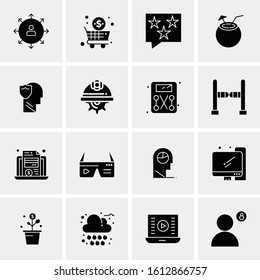 Business Icon Set. 16 Universal Icons Vector. Creative Beauitful Icon Illustration to use in Print and Web Related project.