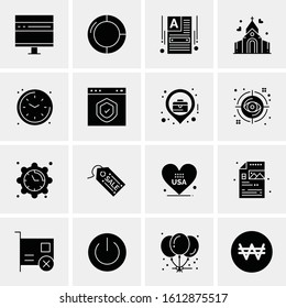 Business Icon Set. 16 Universal Icons Vector. Creative Beauitful Icon Illustration to use in Print and Web Related project.