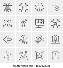 Business Icon Set. 16 Universal Icons Vector. Creative Beauitful Icon Illustration to use in Print and Web Related project.