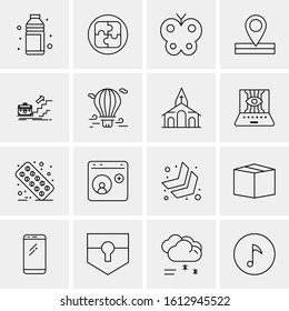 Business Icon Set. 16 Universal Icons Vector. Creative Beauitful Icon Illustration to use in Print and Web Related project.