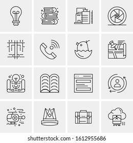 Business Icon Set. 16 Universal Icons Vector. Creative Beauitful Icon Illustration to use in Print and Web Related project.