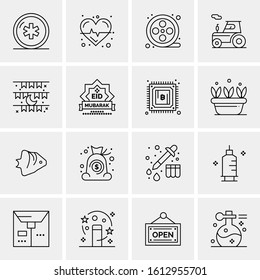 Business Icon Set. 16 Universal Icons Vector. Creative Beauitful Icon Illustration to use in Print and Web Related project.