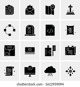 Business Icon Set. 16 Universal Icons Vector. Creative Beauitful Icon Illustration to use in Print and Web Related project.