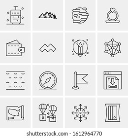 Business Icon Set. 16 Universal Icons Vector. Creative Beauitful Icon Illustration to use in Print and Web Related project.