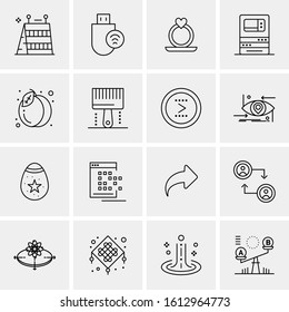 Business Icon Set. 16 Universal Icons Vector. Creative Beauitful Icon Illustration to use in Print and Web Related project.
