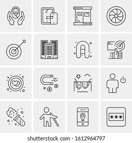 Business Icon Set. 16 Universal Icons Vector. Creative Beauitful Icon Illustration to use in Print and Web Related project.