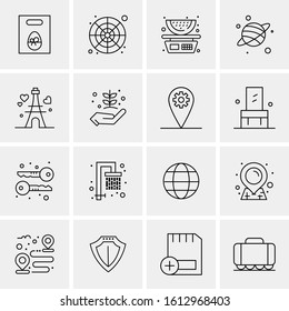 Business Icon Set. 16 Universal Icons Vector. Creative Beauitful Icon Illustration to use in Print and Web Related project.