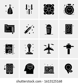 Business Icon Set. 16 Universal Icons Vector. Creative Beauitful Icon Illustration to use in Print and Web Related project.