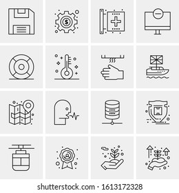 Business Icon Set. 16 Universal Icons Vector. Creative Beauitful Icon Illustration to use in Print and Web Related project.