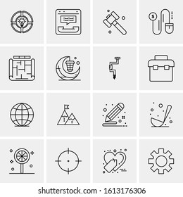 Business Icon Set. 16 Universal Icons Vector. Creative Beauitful Icon Illustration to use in Print and Web Related project.