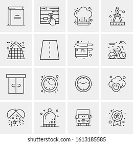 Business Icon Set. 16 Universal Icons Vector. Creative Beauitful Icon Illustration to use in Print and Web Related project.