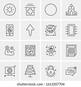 Business Icon Set. 16 Universal Icons Vector. Creative Beauitful Icon Illustration to use in Print and Web Related project.