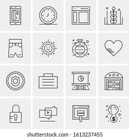 Business Icon Set. 16 Universal Icons Vector. Creative Beauitful Icon Illustration to use in Print and Web Related project.
