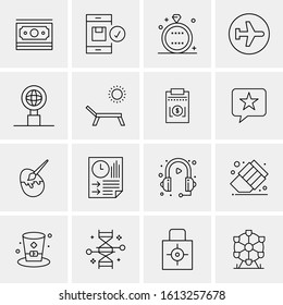 Business Icon Set. 16 Universal Icons Vector. Creative Beauitful Icon Illustration to use in Print and Web Related project.