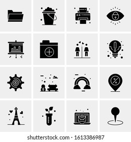 Business Icon Set. 16 Universal Icons Vector. Creative Beauitful Icon Illustration to use in Print and Web Related project.
