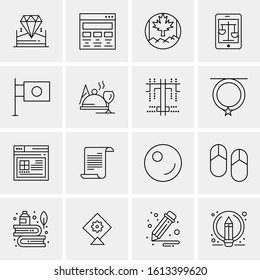 Business Icon Set. 16 Universal Icons Vector. Creative Beauitful Icon Illustration to use in Print and Web Related project.