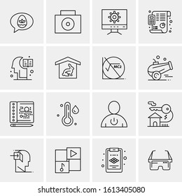 Business Icon Set. 16 Universal Icons Vector. Creative Beauitful Icon Illustration to use in Print and Web Related project.