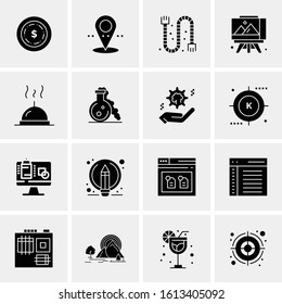Business Icon Set. 16 Universal Icons Vector. Creative Beauitful Icon Illustration to use in Print and Web Related project.