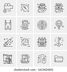 Business Icon Set. 16 Universal Icons Vector. Creative Beauitful Icon Illustration to use in Print and Web Related project.