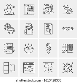 Business Icon Set. 16 Universal Icons Vector. Creative Beauitful Icon Illustration to use in Print and Web Related project.