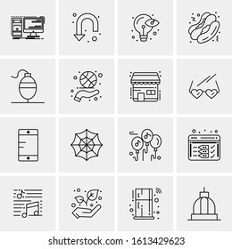 Business Icon Set. 16 Universal Icons Vector. Creative Beauitful Icon Illustration to use in Print and Web Related project.