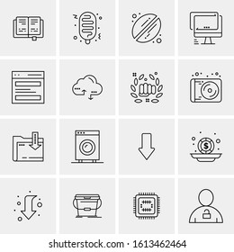 Business Icon Set. 16 Universal Icons Vector. Creative Beauitful Icon Illustration to use in Print and Web Related project.