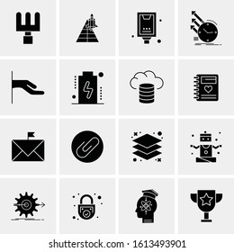 Business Icon Set. 16 Universal Icons Vector. Creative Beauitful Icon Illustration to use in Print and Web Related project.