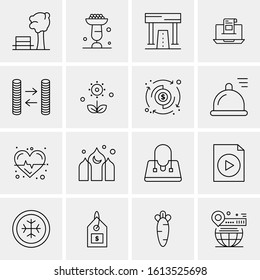 Business Icon Set. 16 Universal Icons Vector. Creative Beauitful Icon Illustration to use in Print and Web Related project.