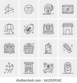 Business Icon Set. 16 Universal Icons Vector. Creative Beauitful Icon Illustration to use in Print and Web Related project.