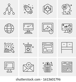 Business Icon Set. 16 Universal Icons Vector. Creative Beauitful Icon Illustration to use in Print and Web Related project.