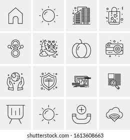 Business Icon Set. 16 Universal Icons Vector. Creative Beauitful Icon Illustration to use in Print and Web Related project.