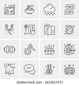 Business Icon Set. 16 Universal Icons Vector. Creative Beauitful Icon Illustration to use in Print and Web Related project.