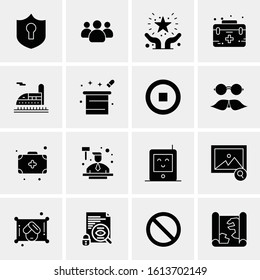 Business Icon Set. 16 Universal Icons Vector. Creative Beauitful Icon Illustration to use in Print and Web Related project.