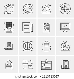 Business Icon Set. 16 Universal Icons Vector. Creative Beauitful Icon Illustration to use in Print and Web Related project.