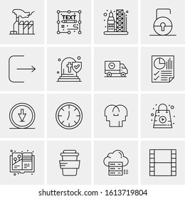 Business Icon Set. 16 Universal Icons Vector. Creative Beauitful Icon Illustration to use in Print and Web Related project.