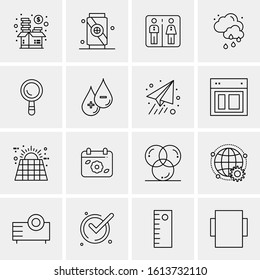 Business Icon Set. 16 Universal Icons Vector. Creative Beauitful Icon Illustration to use in Print and Web Related project.